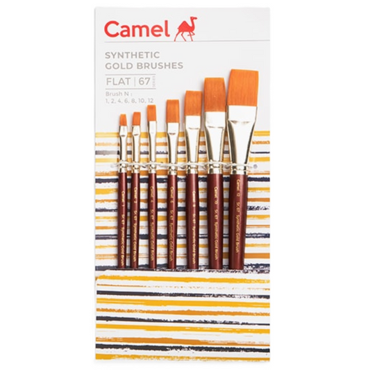 Camel Synthetic Gold Brush Set of 7 - Flat