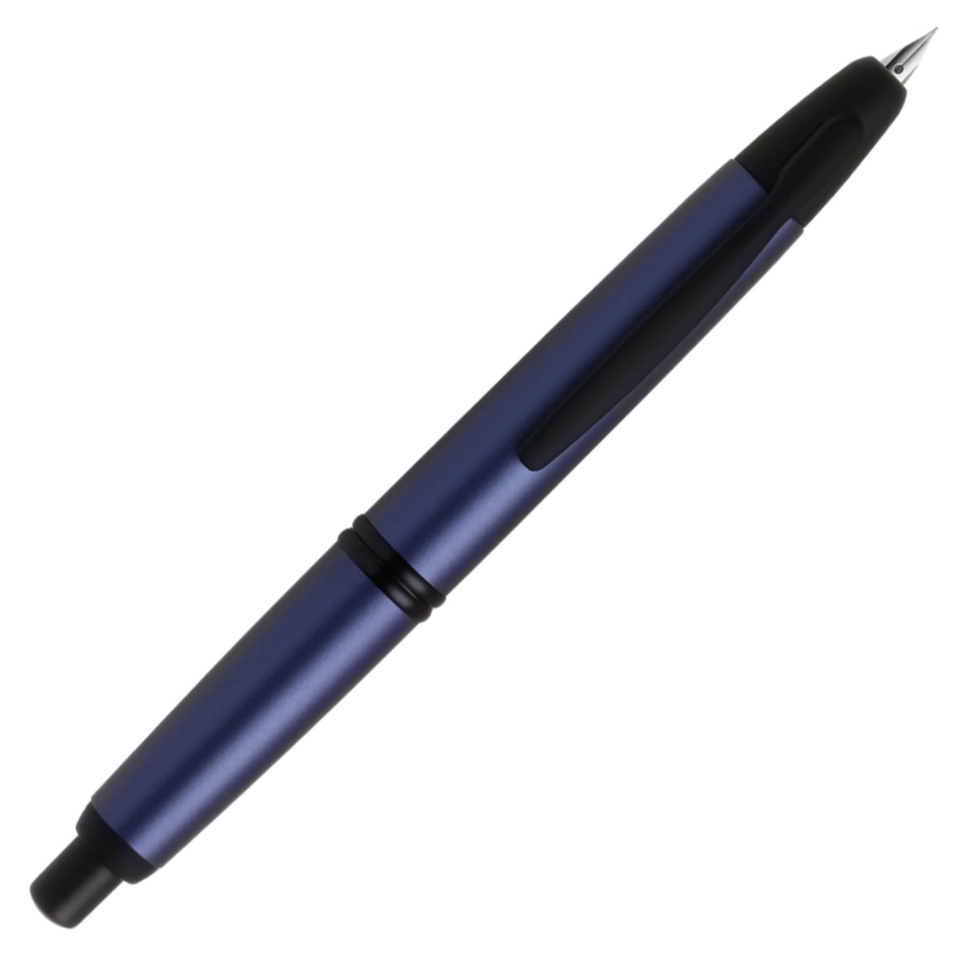 Pilot Capless Matte Ash Blue Fountain Pen Black Trims