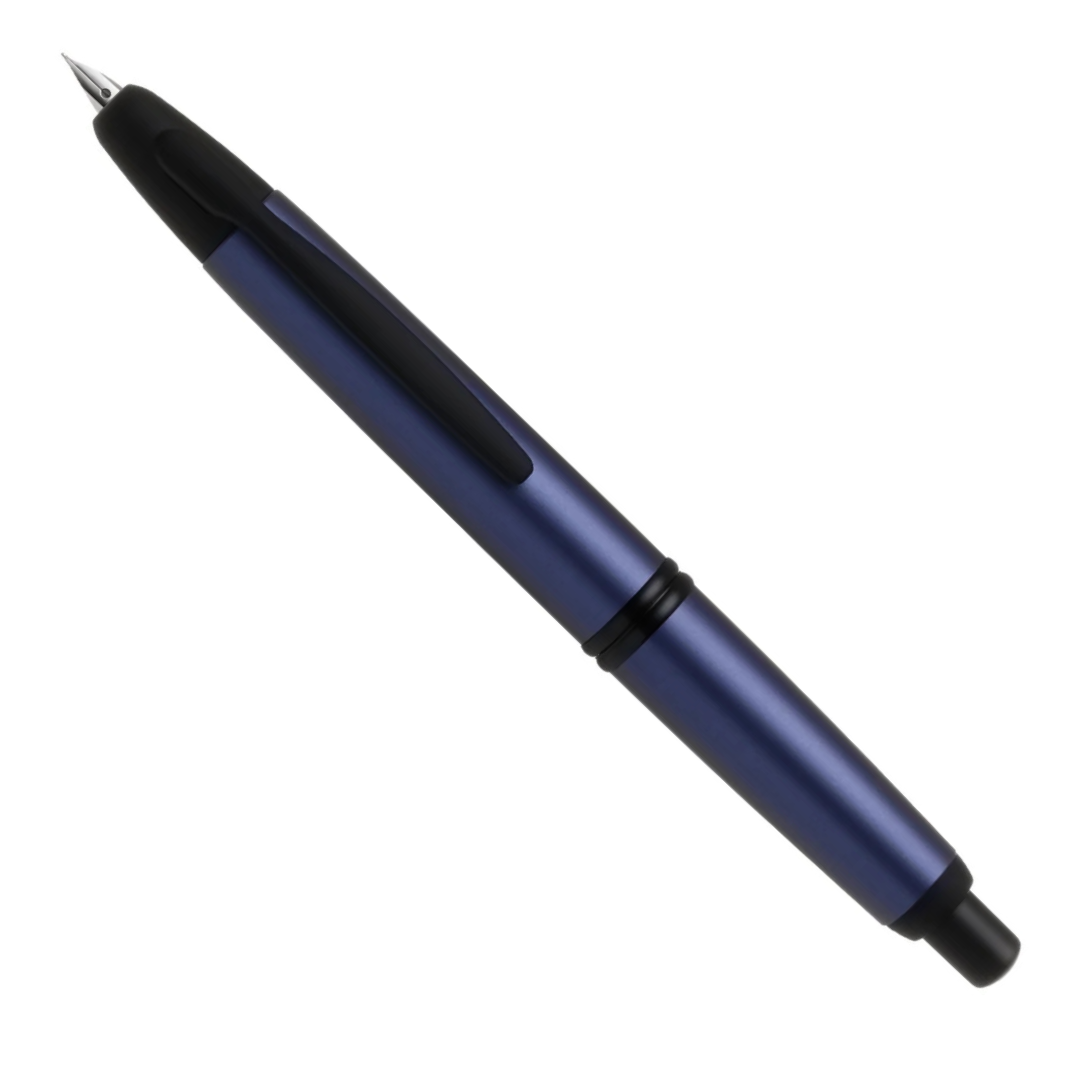 Pilot Capless Matte Ash Blue Fountain Pen Black Trims
