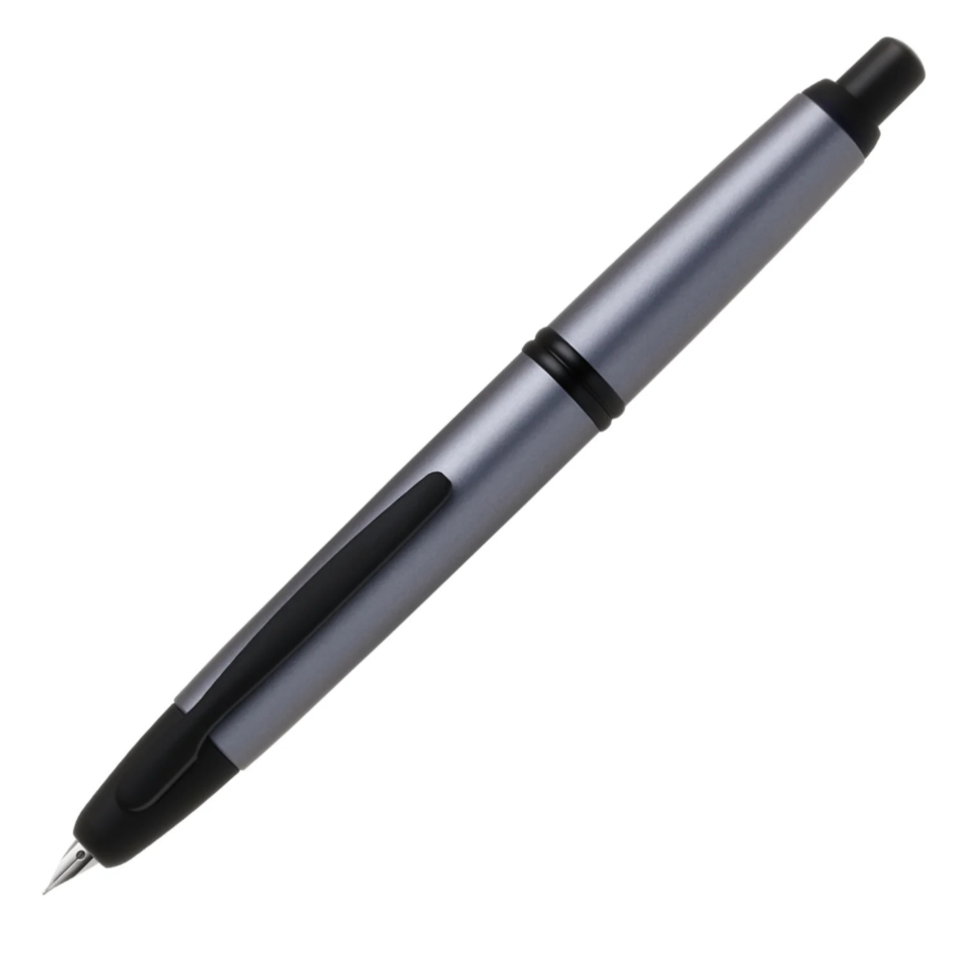 Pilot Capless Matte Silver Fountain Pen Black Trims