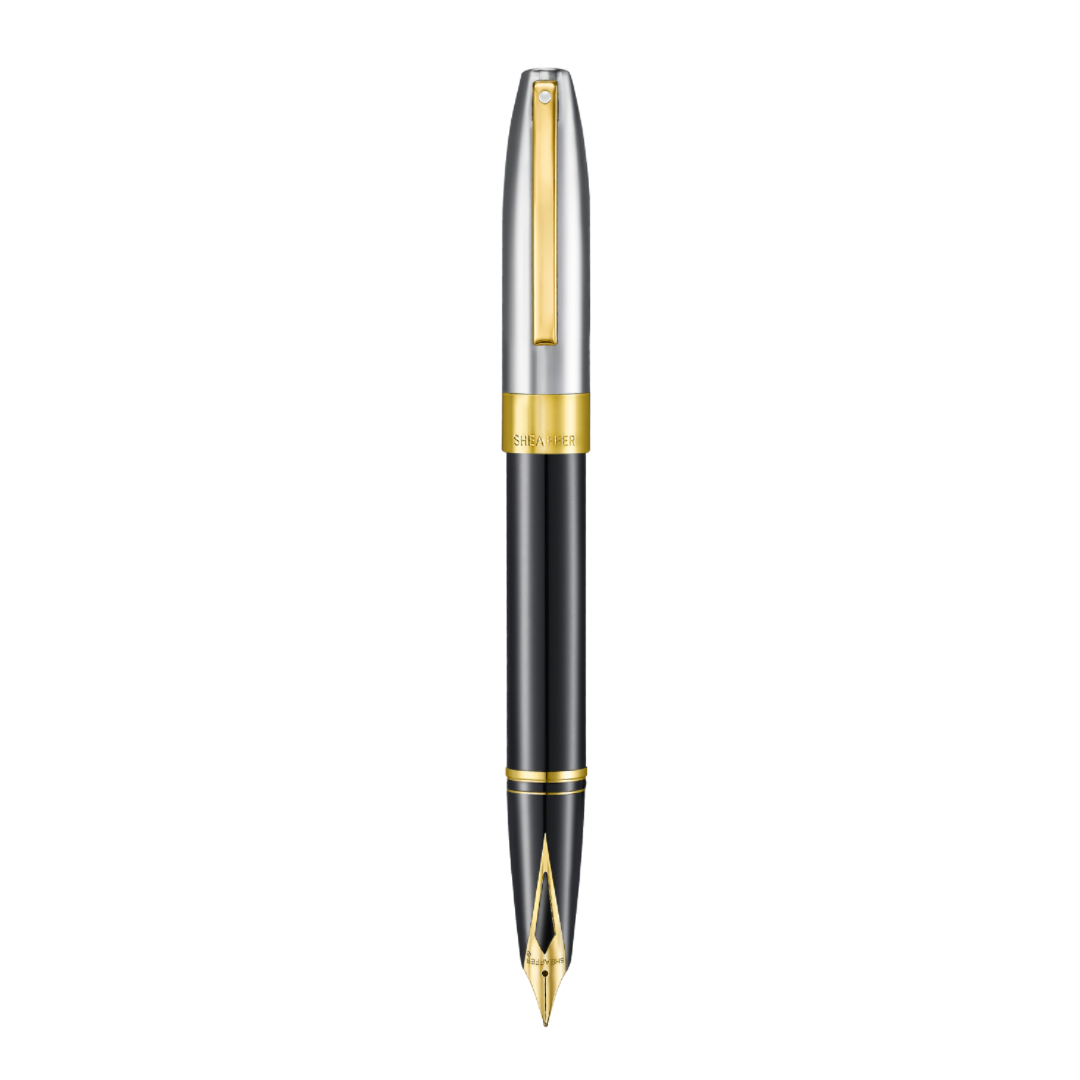 Sheaffer Legacy Inlaid Nib Fountain Pen - Glossy Black & Chrome Gold