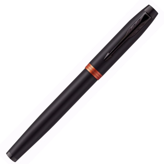 Parker IM Flame Orange Black Trim Fountain Pen - Medium Nib