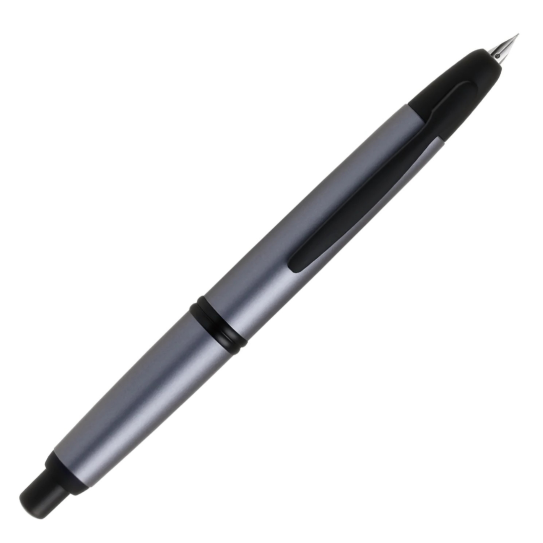 Pilot Capless Matte Silver Fountain Pen Black Trims