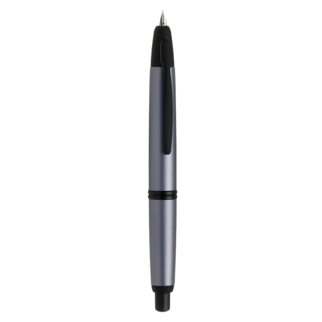 Pilot Capless Matte Silver Fountain Pen Black Trims
