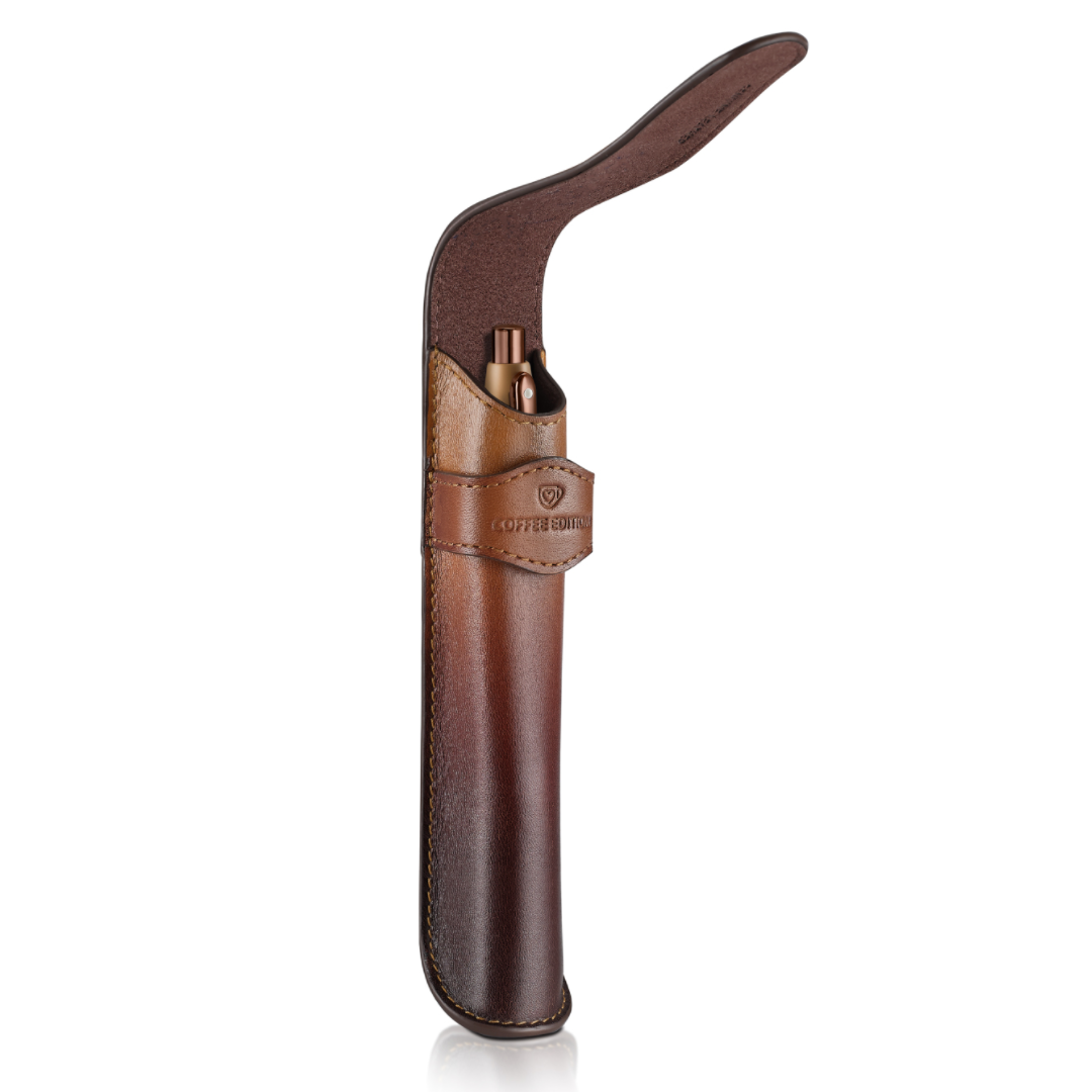 Sheaffer VFM Coffee Edition Ball Pen with Leather Single Pen Pouch Set