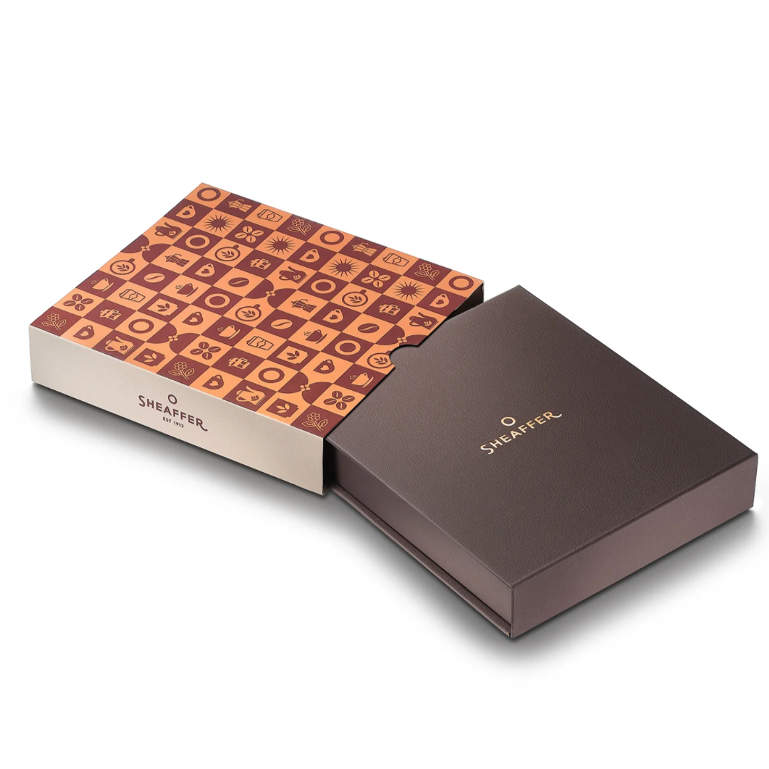Sheaffer VFM Coffee Edition Ball Pen with Leather Single Pen Pouch Set
