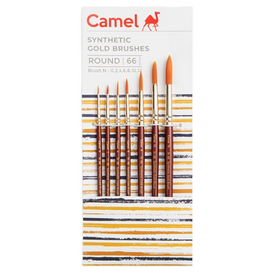 Camel Synthetic Gold Brush Set of 7 - Round