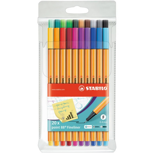 Stabilo Point 88 Fineliner Pack of 20 Colors