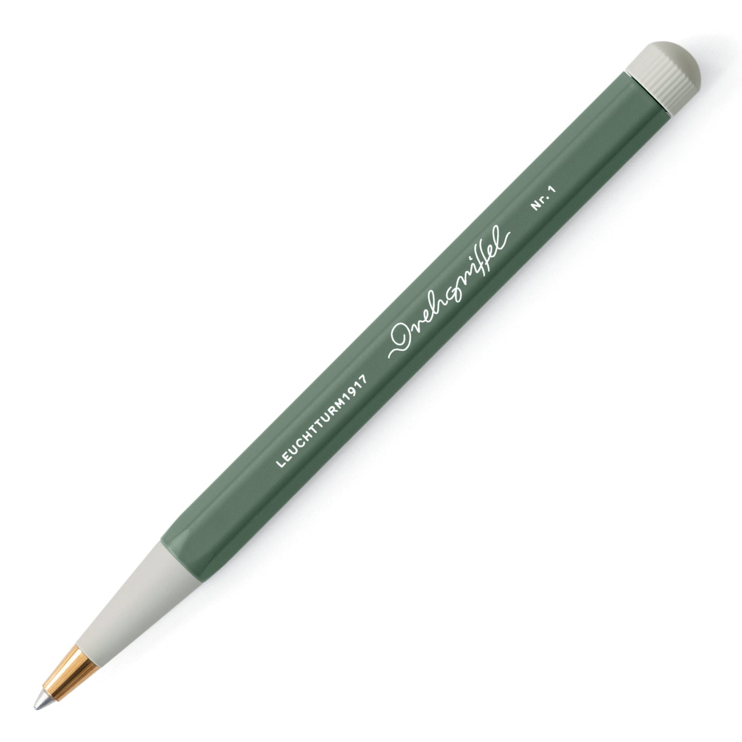 LEUCHTTURM1917 Ball Point Pen with Royal Blue Ink | Drehgriffel No. 1 | Olive Green | Twist Mechanism
