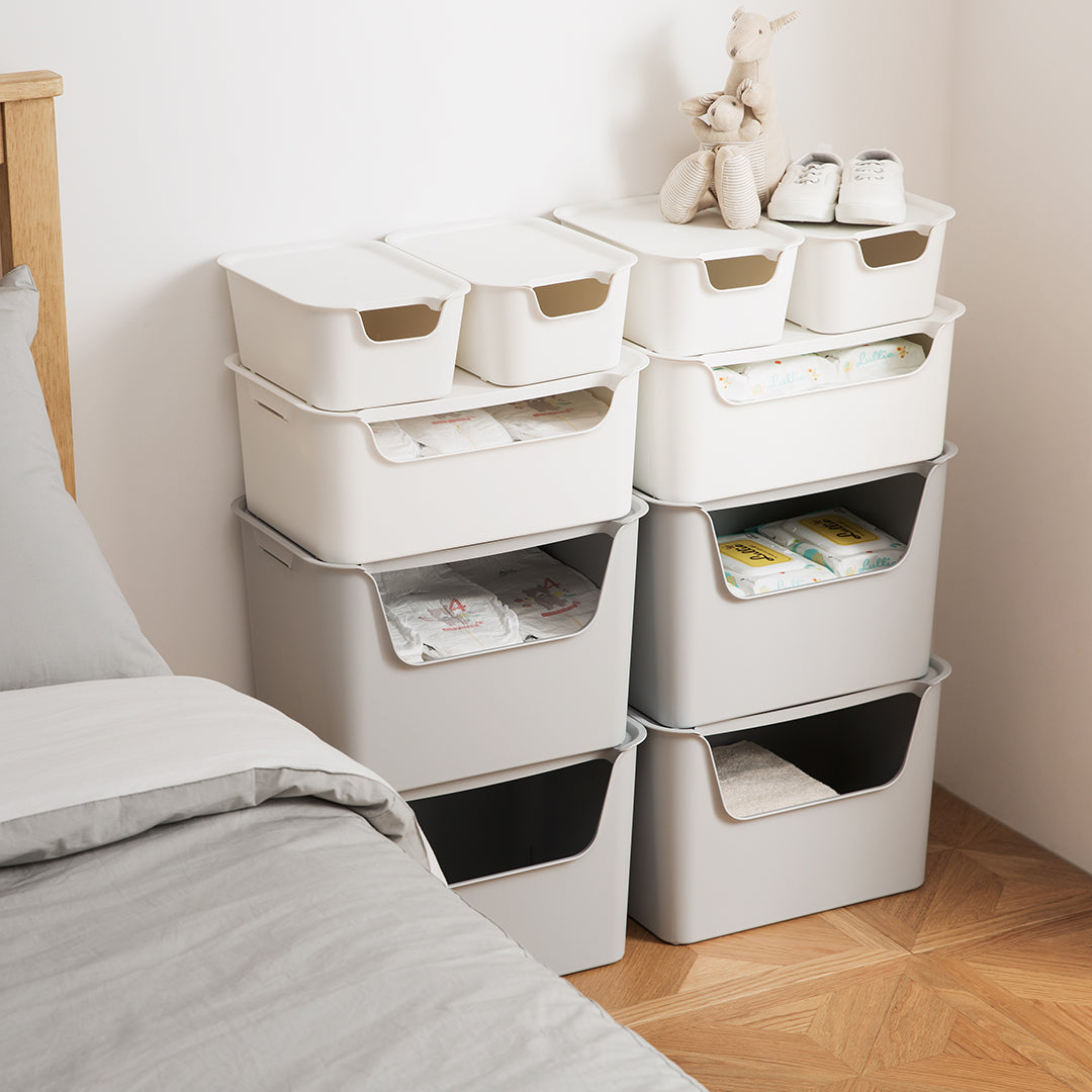 Litem | Multi Utility Storage  Box |Organizer  | 18 liters | Ivory | Living Box | For Office Home & Kitchen