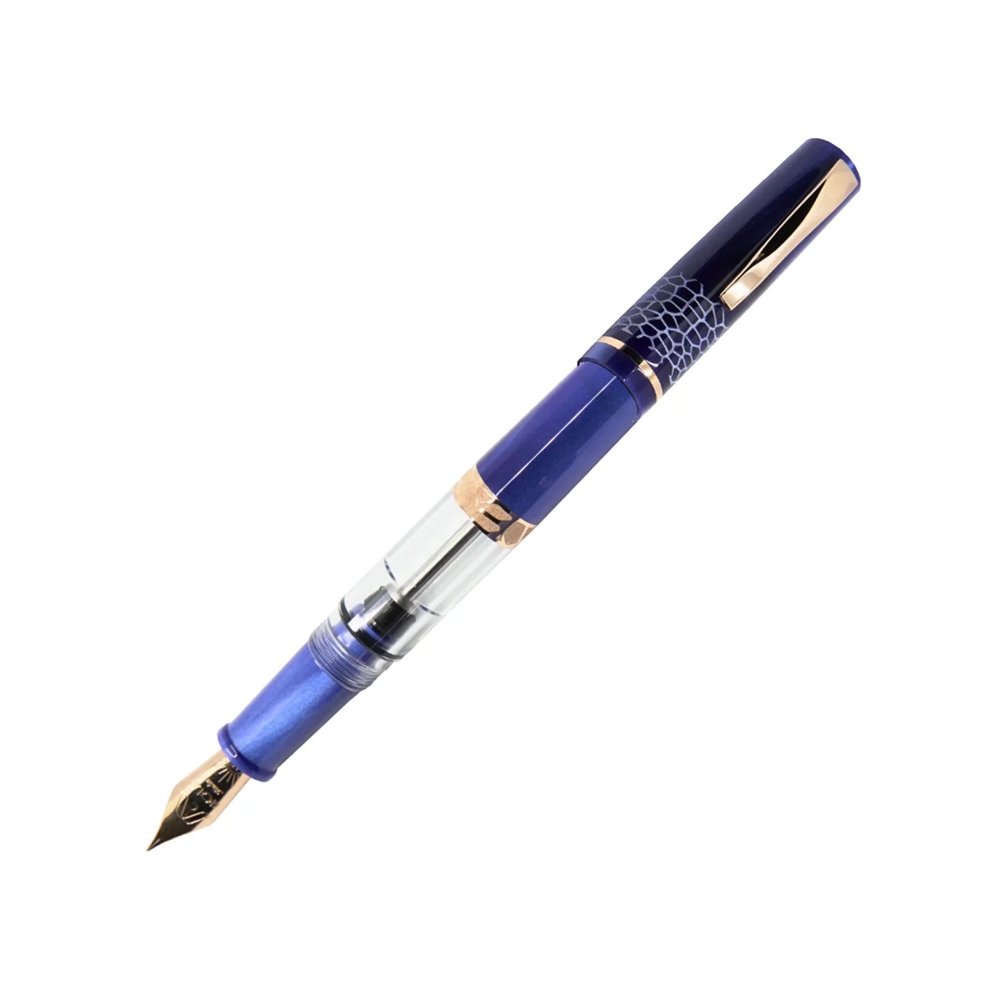 GIOIA Luminosa Blue Fountain Pen - Rose Gold  Trim