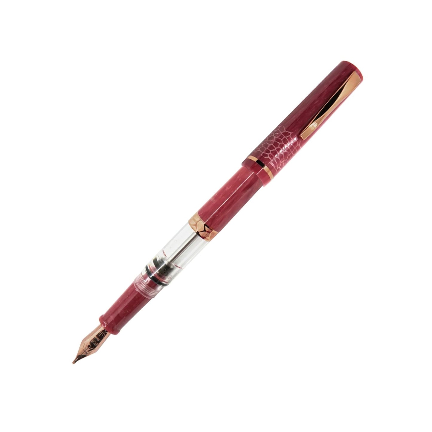 GIOIA Luminosa Corallo Fountain Pen - Rose Gold  Trim