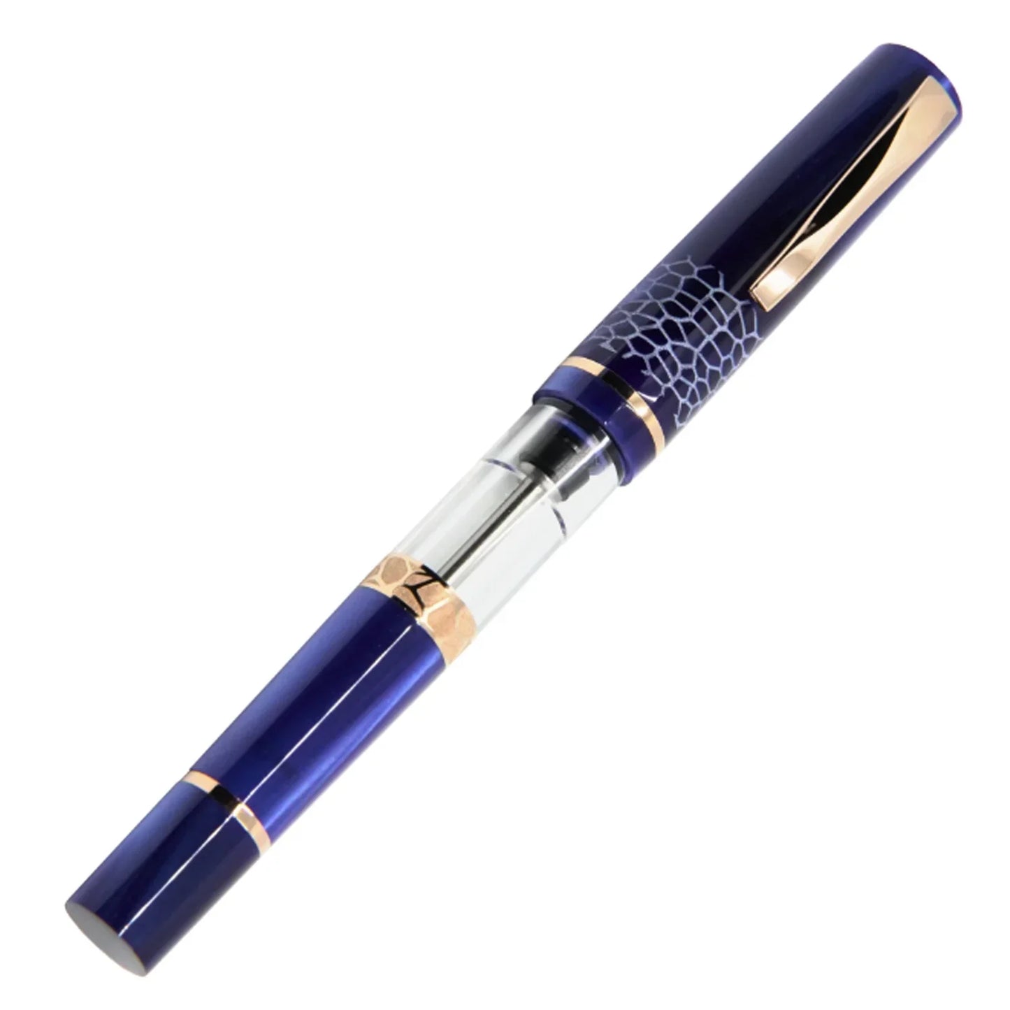 GIOIA Luminosa Blue Fountain Pen - Rose Gold  Trim