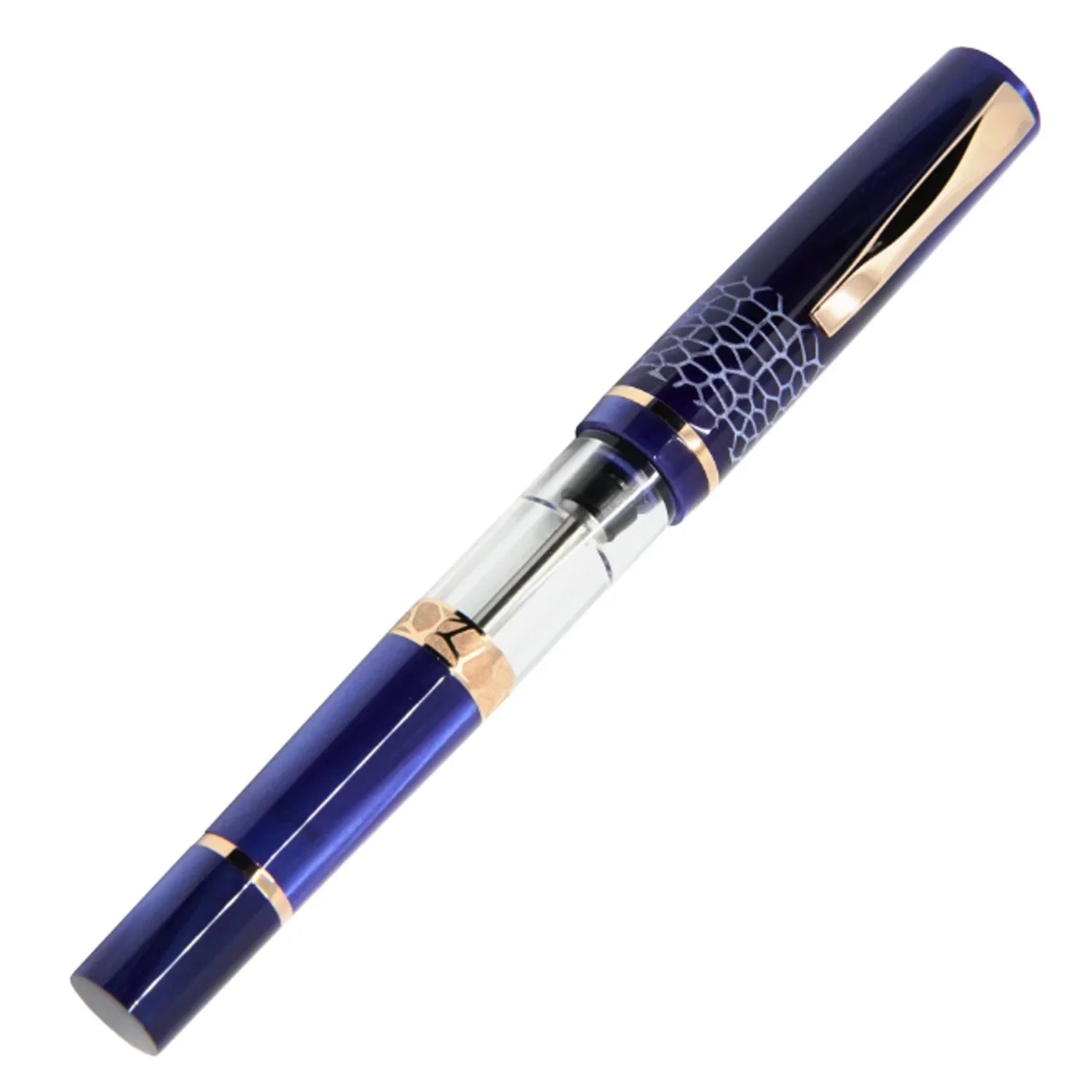 GIOIA Luminosa Blue Fountain Pen - Rose Gold  Trim