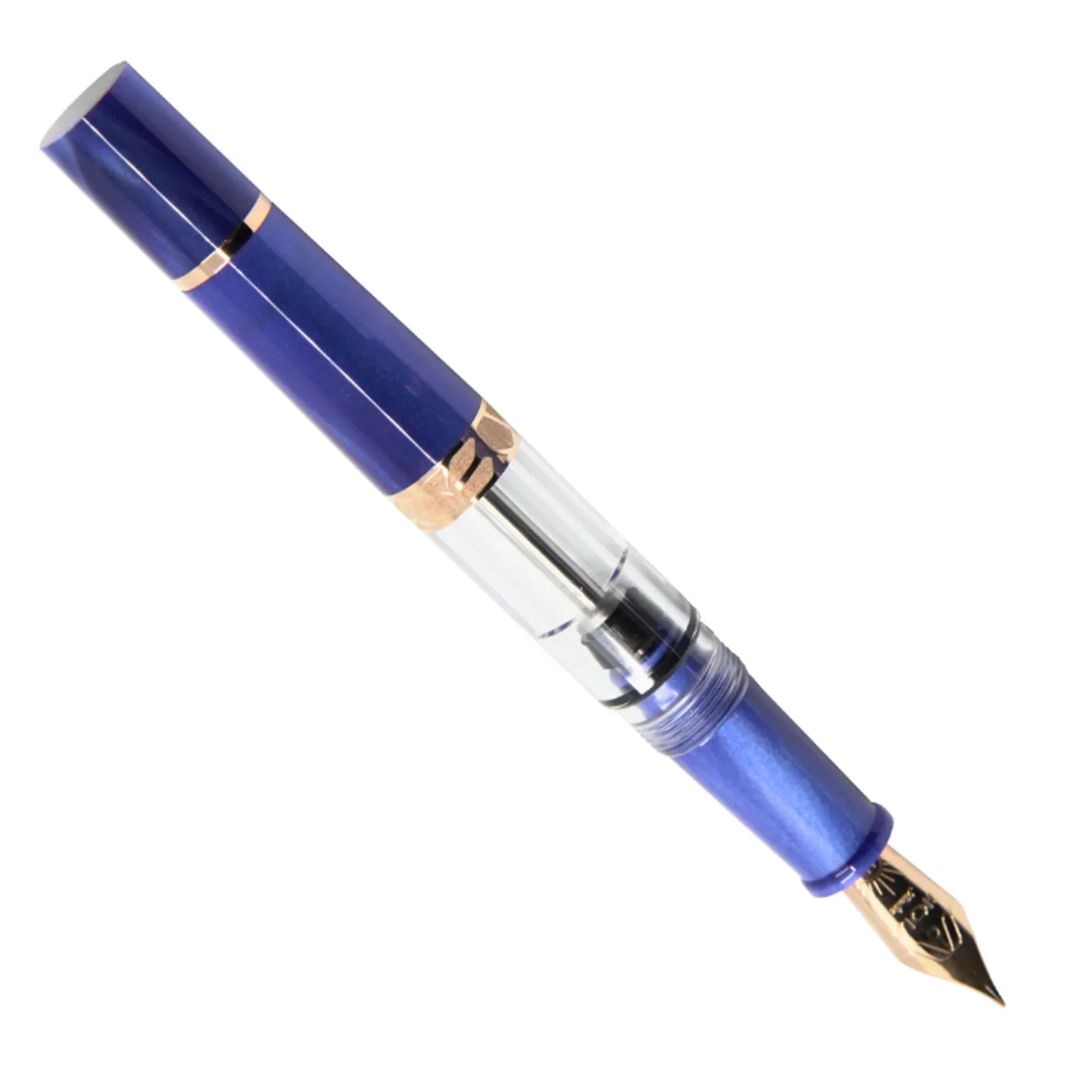 GIOIA Luminosa Blue Fountain Pen - Rose Gold  Trim