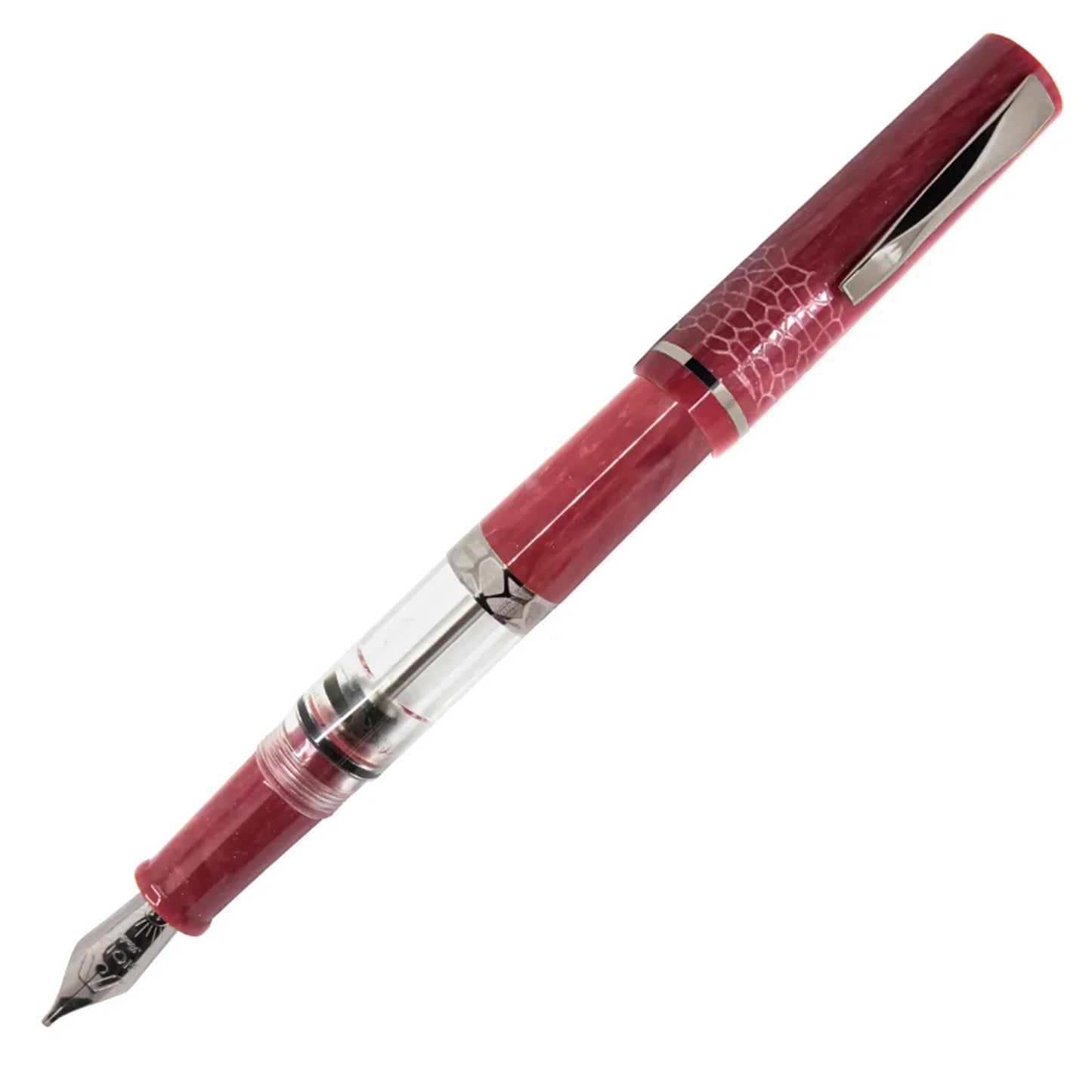 GIOIA Luminosa Corallo Fountain Pen - Silver Trim