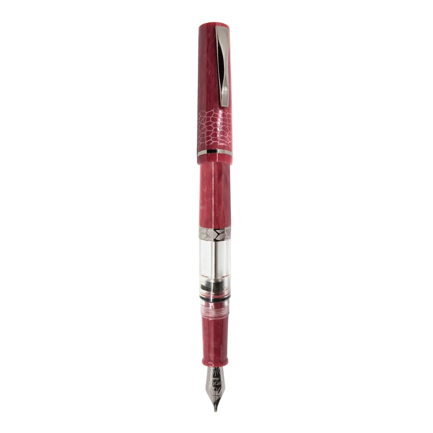 GIOIA Luminosa Corallo Fountain Pen - Silver Trim