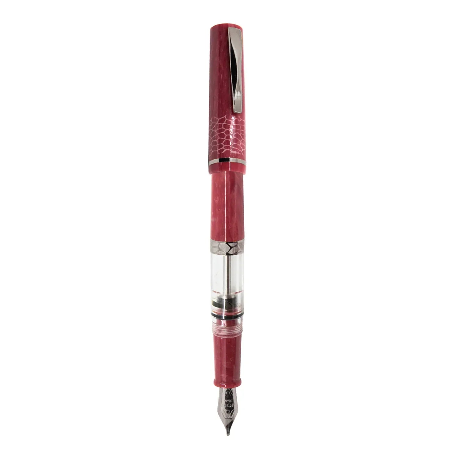 GIOIA Luminosa Corallo Fountain Pen - Silver Trim