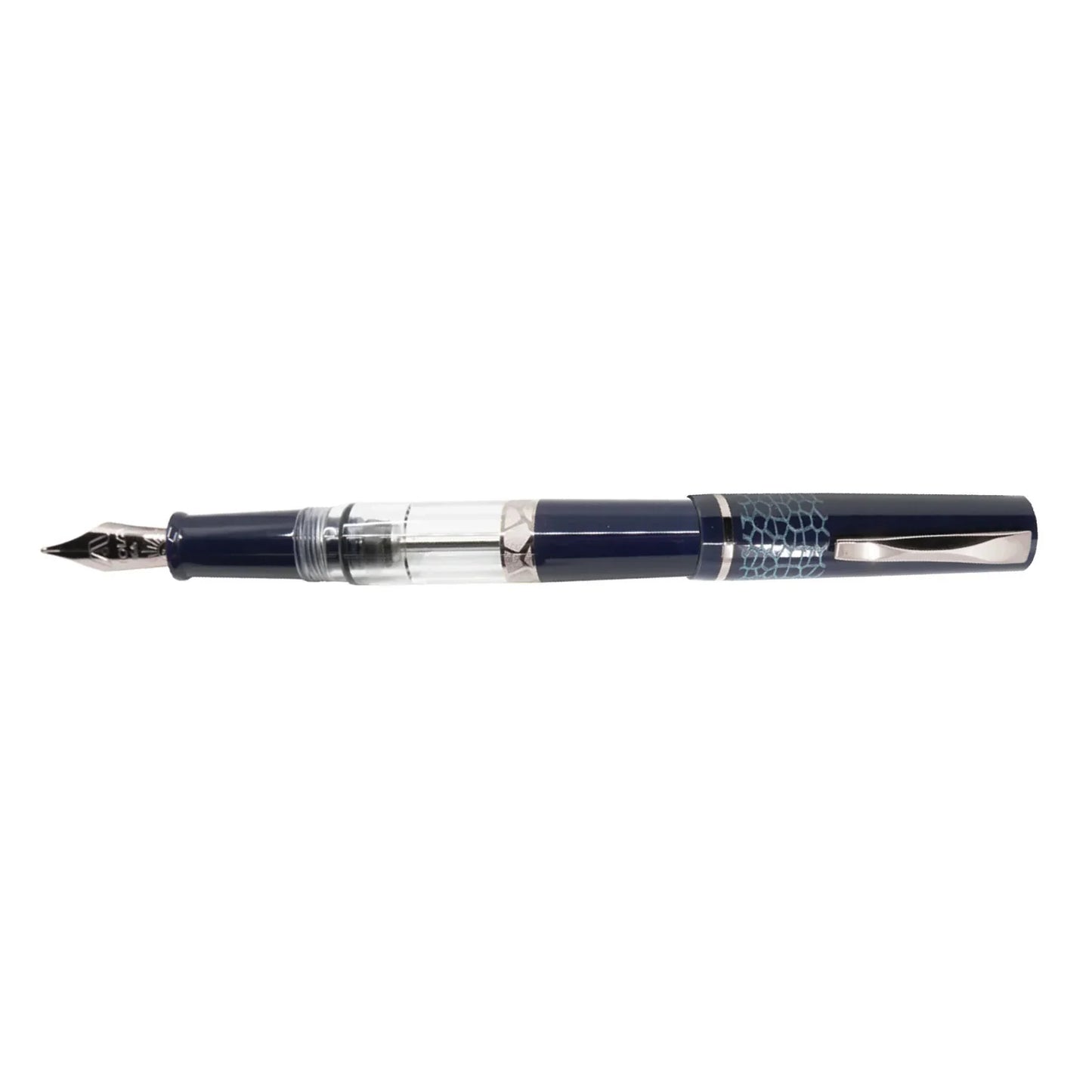 GIOIA Luminosa Deep Blue Fountain Pen - Silver  Trim