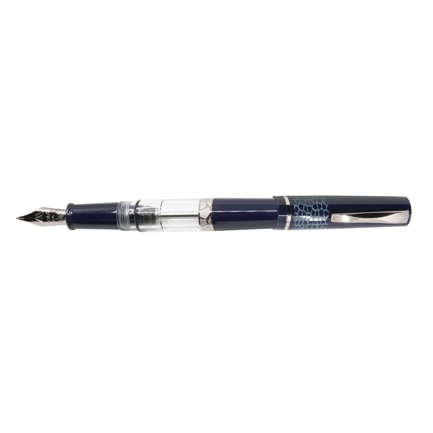 GIOIA Luminosa Deep Blue Fountain Pen - Silver  Trim