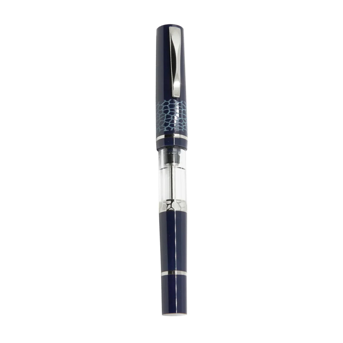 GIOIA Luminosa Deep Blue Fountain Pen - Silver  Trim