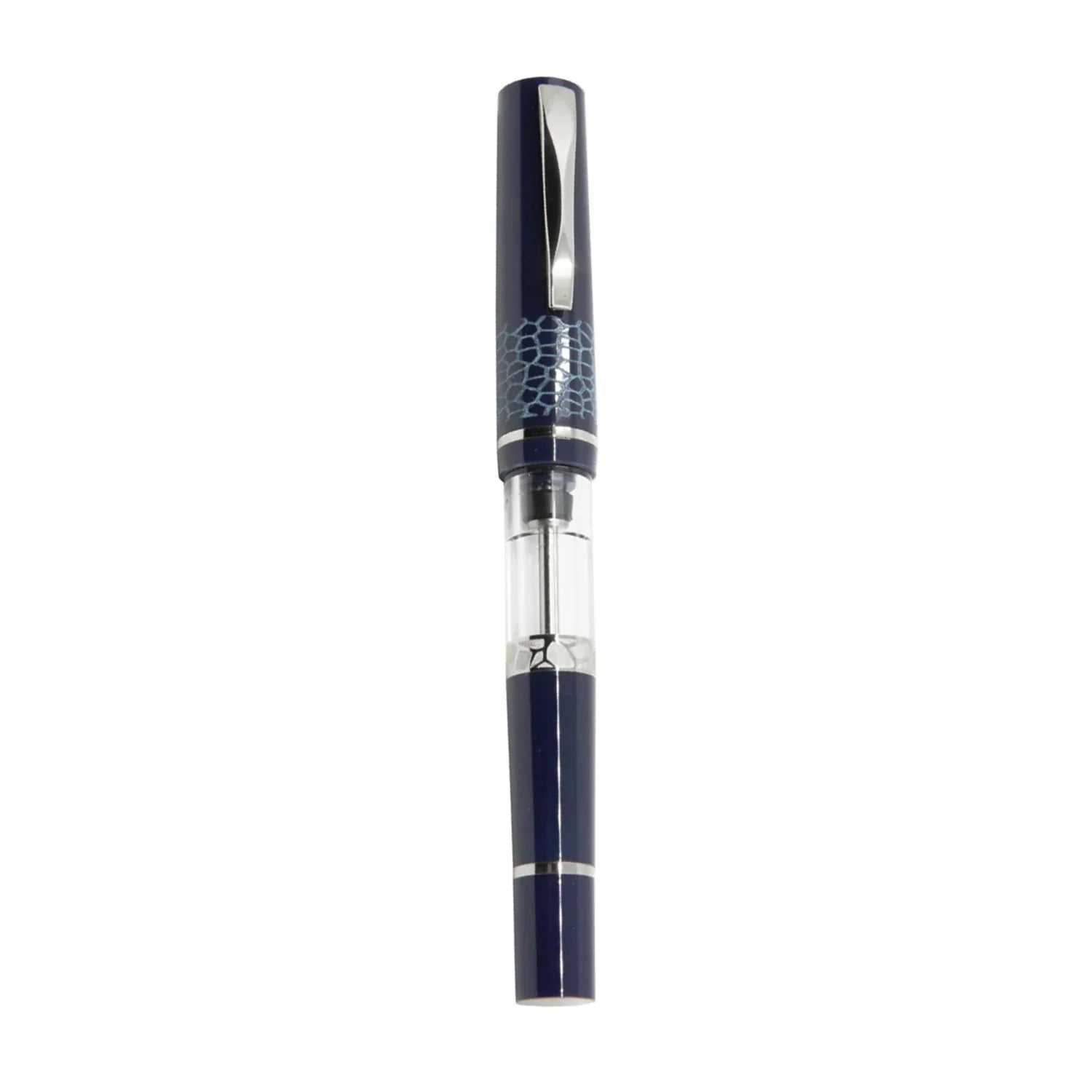 GIOIA Luminosa Deep Blue Fountain Pen - Silver  Trim