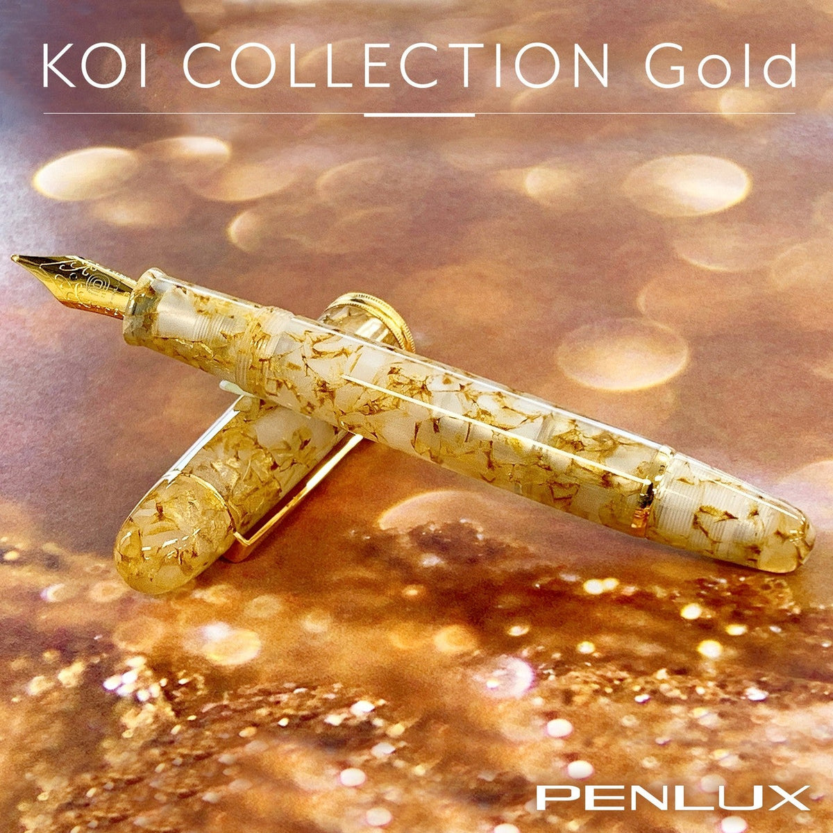 Penlux Masterpiece Grande Koi Gold Crystal Fountain Pen