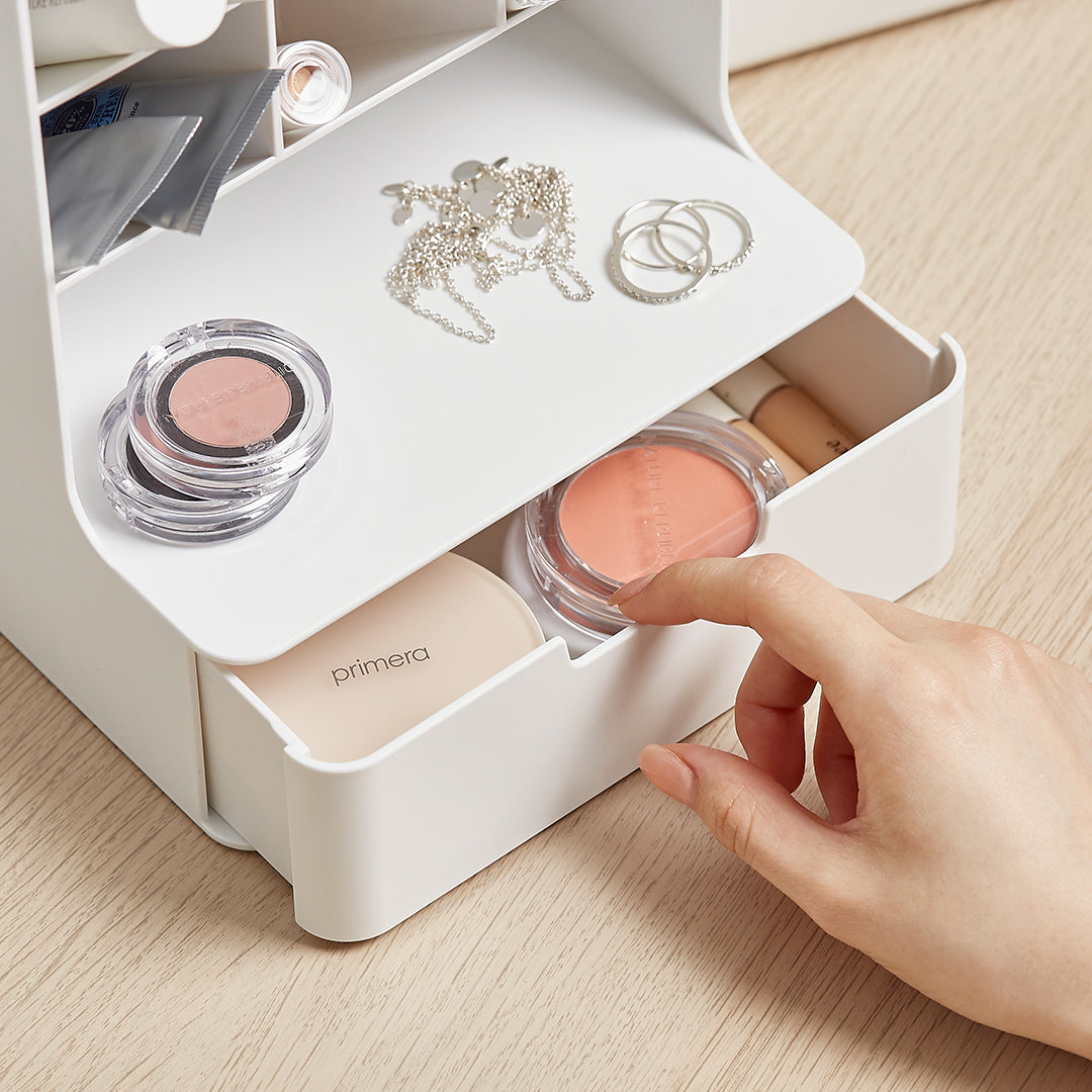 Sysmax | Hive Desk Organizer with 6 Compartments |1 Drawer| Cobalt Green| For Office & Home