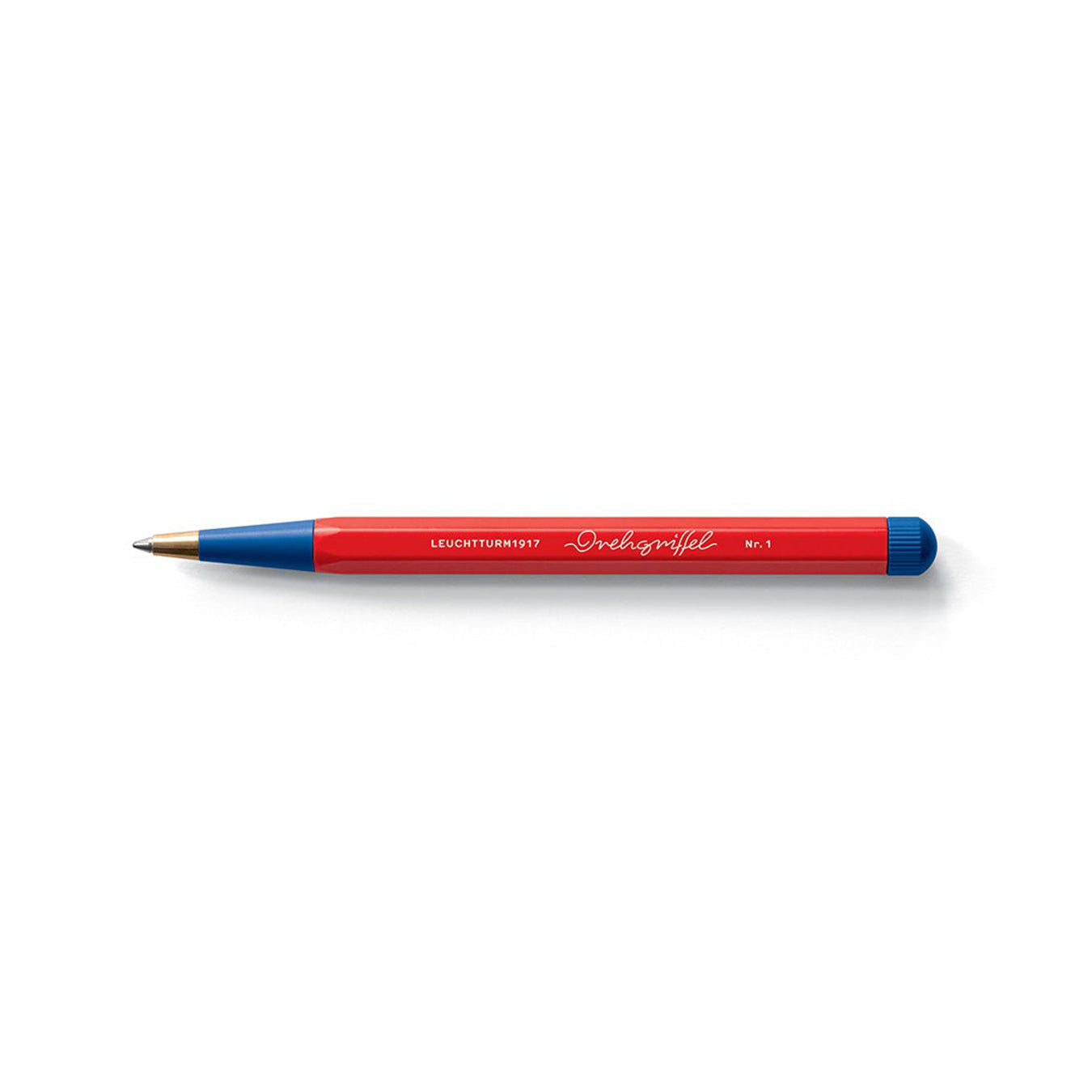 LEUCHTTURM1917 Ball Point Pen with Royal Blue Ink | Bauhaus Edition | Drehgriffel No. 1 | Red/Royal Blue | Twist Mechanism