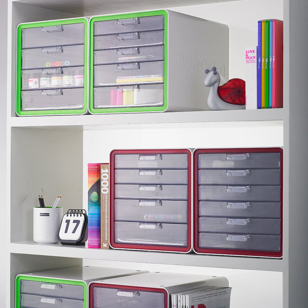 Litem | Multi Utility Storage Cabinet | 4 Drawers | Organiser |Green | My Room | For Office & Home