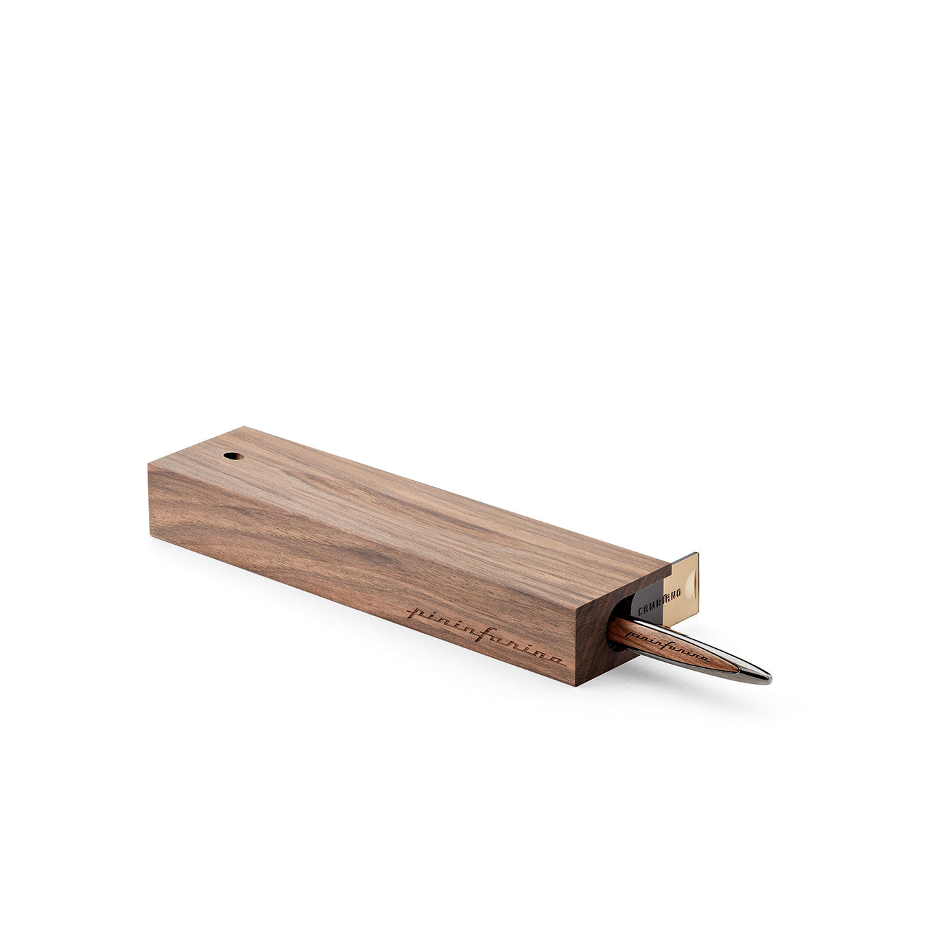 Pininfarina | Cambiano | Glossy Black | Classic Ethergraf Metal Alloy Nib | Solid Wood Desk Stand