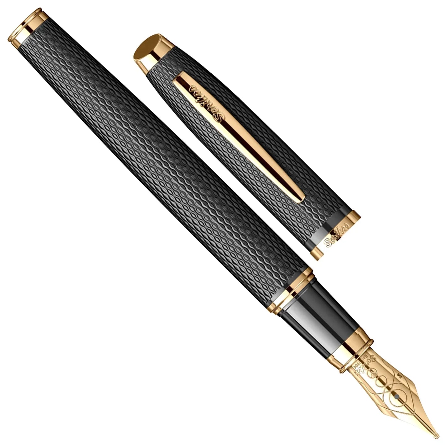 Scrikss Oscar 390 Medium Nib Fountain Pen - Matt Black GT