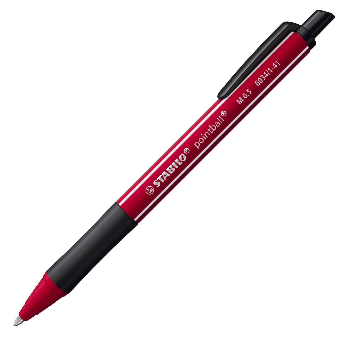 Stabilo Pointball Naturecol Wildflower - Burgundy with Blue Ink Ballpoint Pen - Pack of 10
