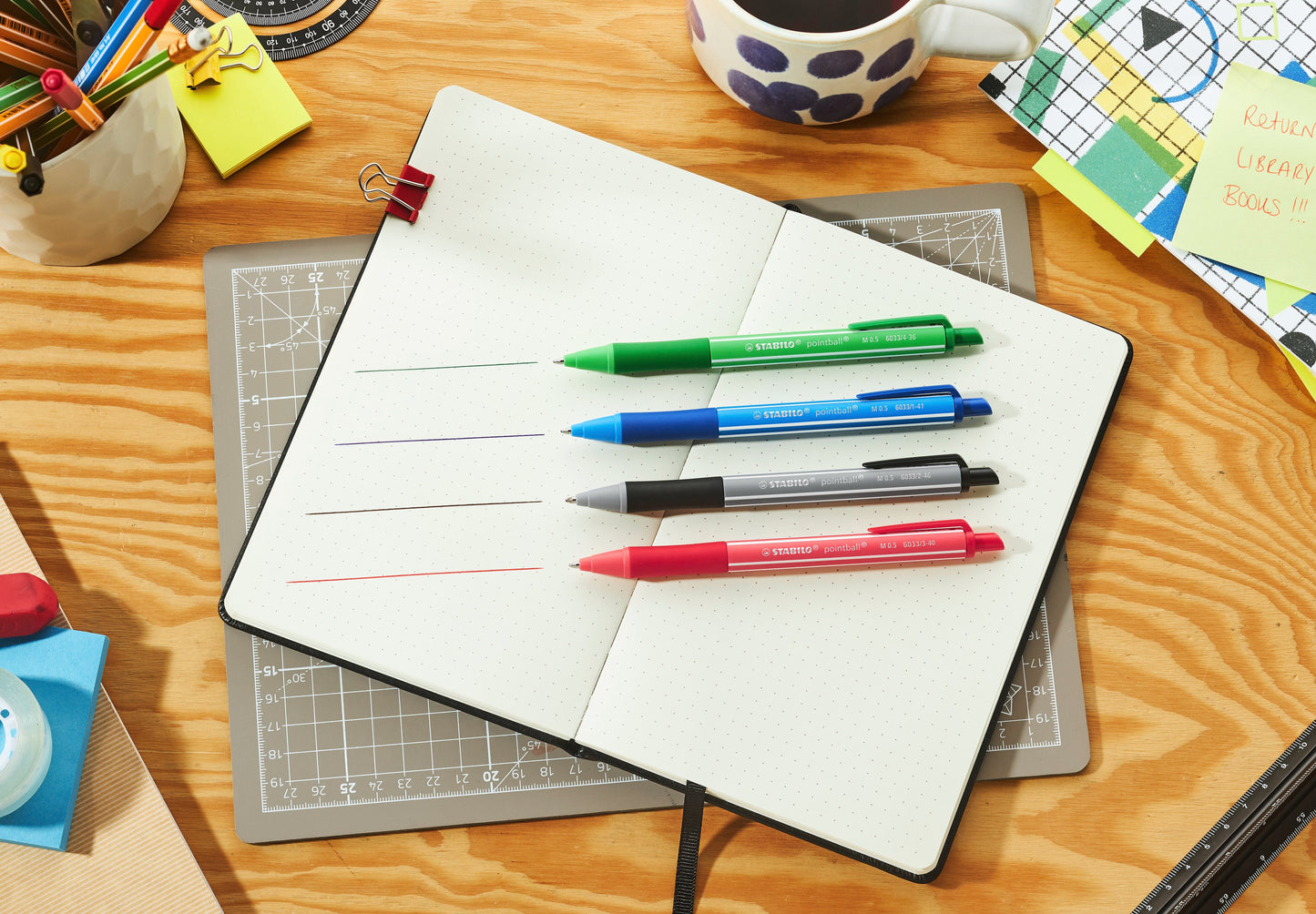 Stabilo Pointball Colorful - Mint Green Ballpoint Pen - Pack Of 10