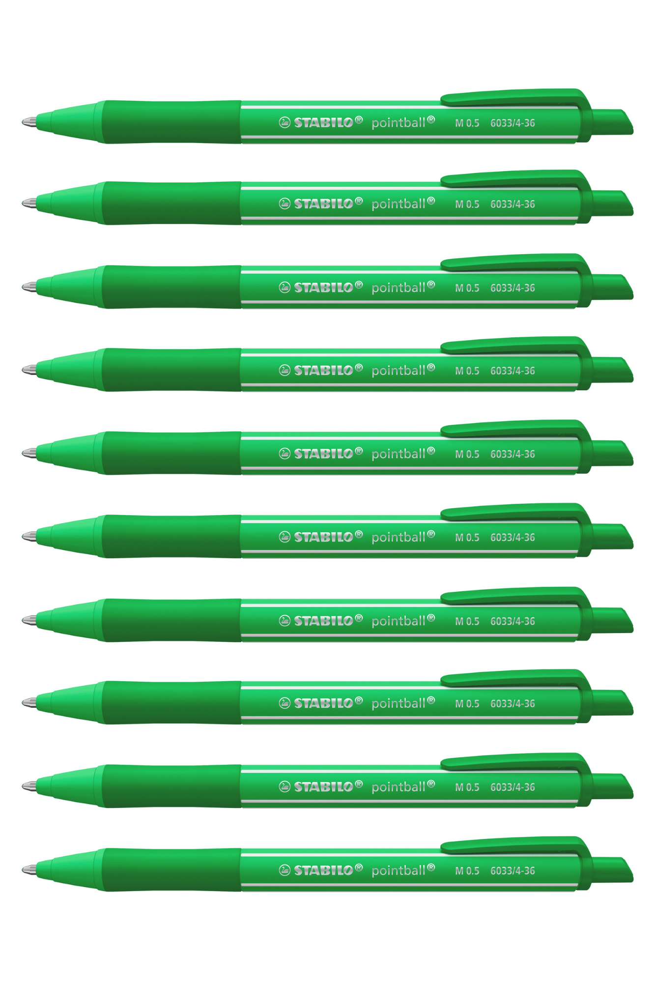 Stabilo Pointball Colorful - Mint Green Ballpoint Pen - Pack Of 10