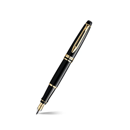 Waterman Expert Black Gold Fountain Pen - Medium Nib
