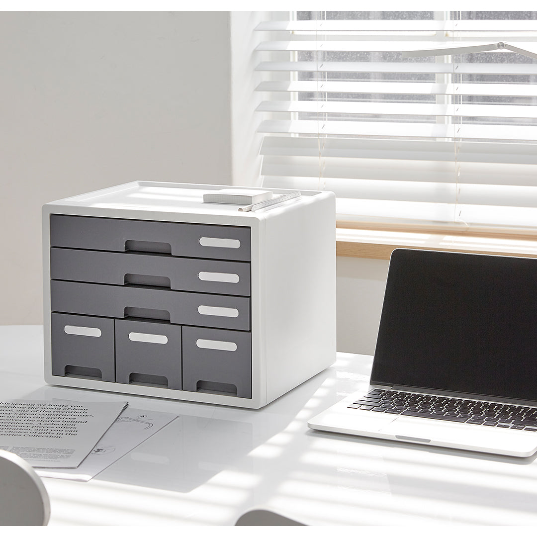 Sysmax | Combo File Cabinet| 6 Drawers| Organizer | White