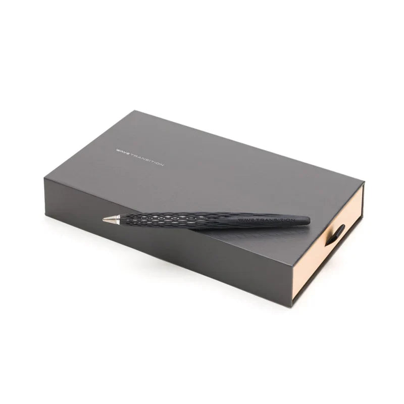 Pininfarina Forever Wave Ethergraf Pencil with Maple Wood Base – Black