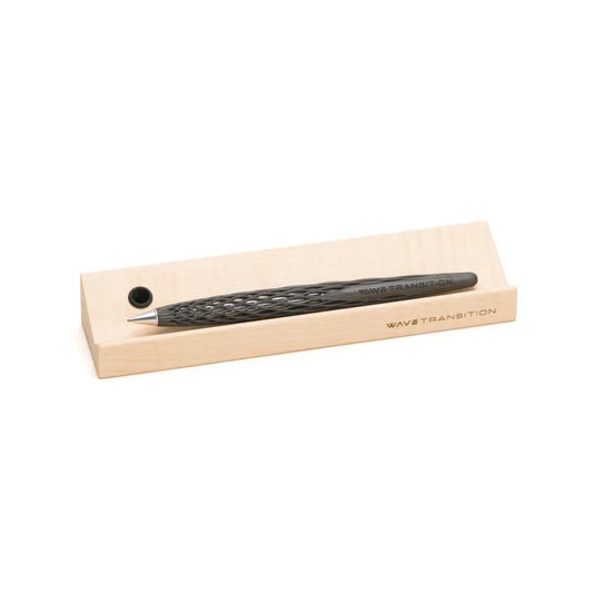 Pininfarina Forever Wave Ballpoint Pen with Maple Wood Base – Grey