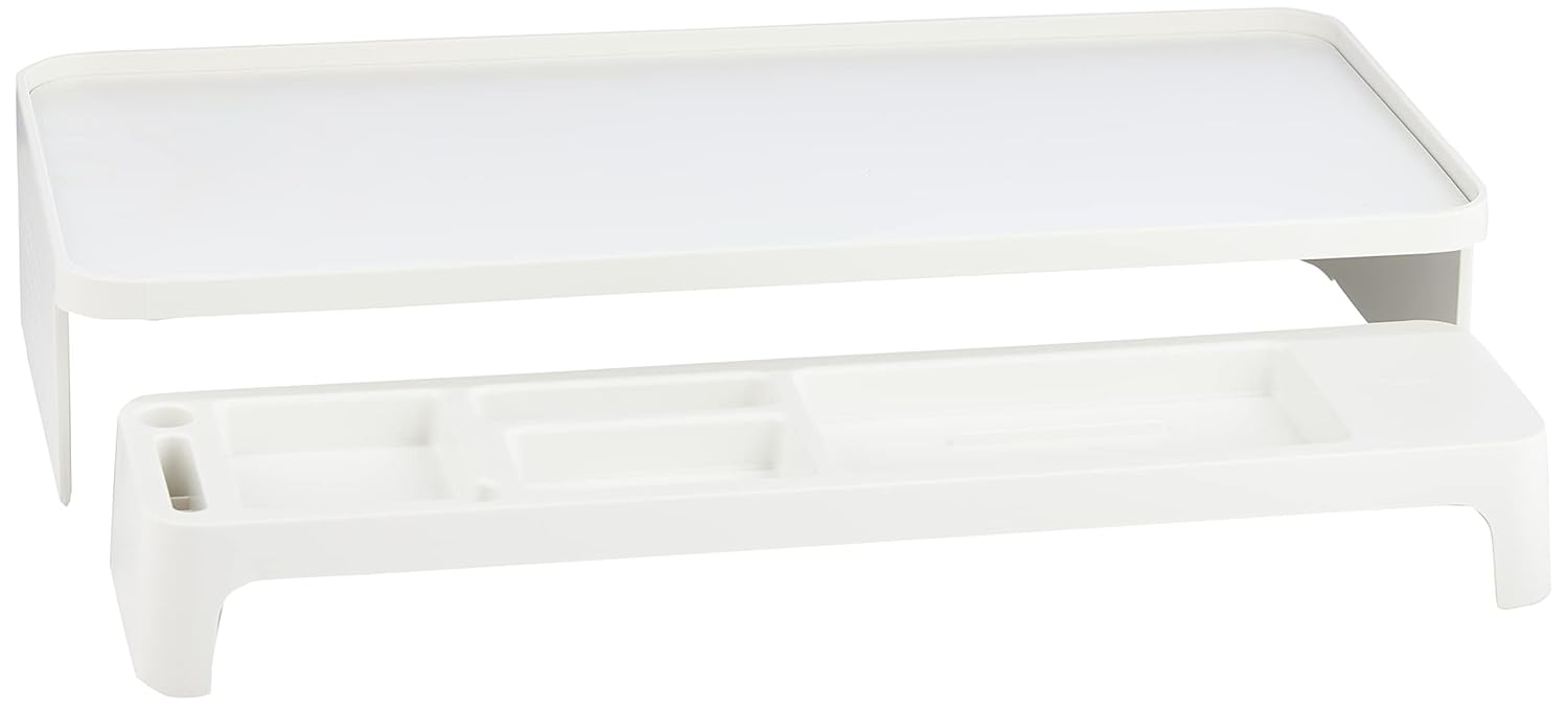 LITEM Desktop Monitor & Computer Stand with Organizer – White - penpencilink