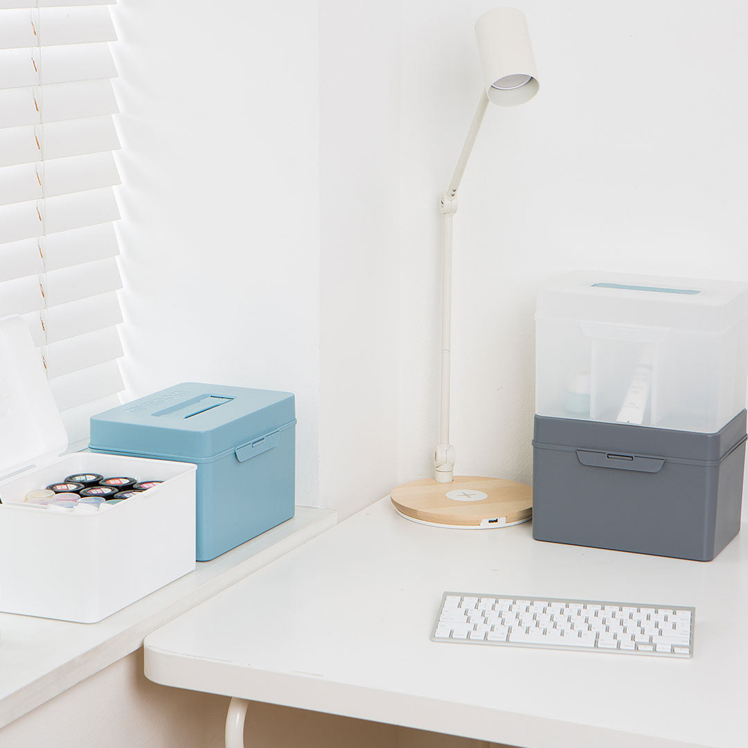 Litem My Cube Multi Utility Storage Box with Lid - Smog