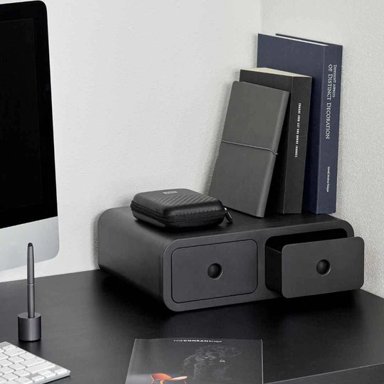Sysmax | Storage Box | Monitor Stand | Dark Grey | For Office & Home | Olio Box