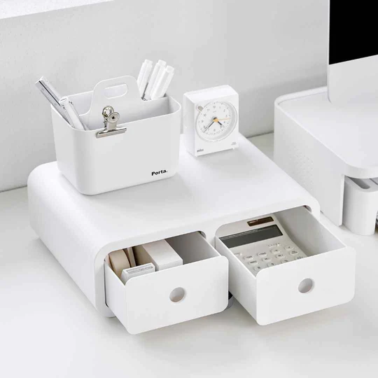 Sysmax | Storage Box | Monitor Stand | White | For Office & Home