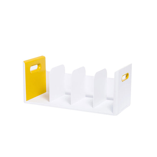 Litem | Book Rack | 4 Compartments | Organizer| Yellow |Roomax