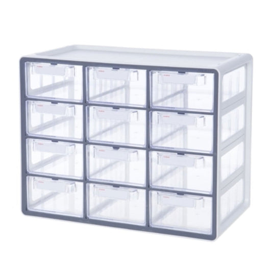 Sysmax | Multi Utility  Desk Organizer | 12 Drawers | Grey | Up System  For Office & Home