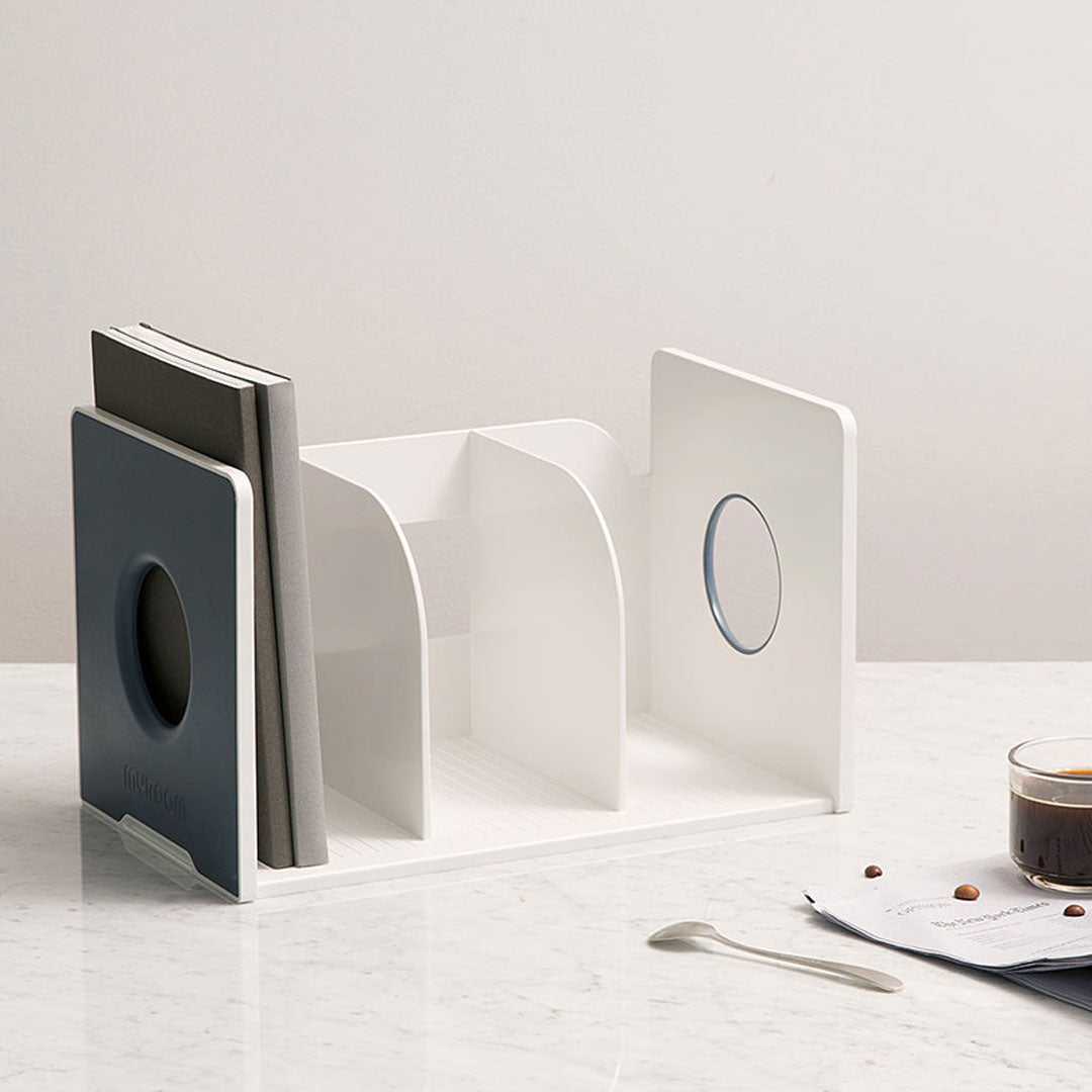 Litem | Book Rack with  3 Compartments | Organiser | Cool Grey | My Room