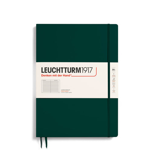 LEUCHTTURM1917 RULED NOTEBOOK MASTER SLIM A4+ (123Pages)-FOREST GREEN