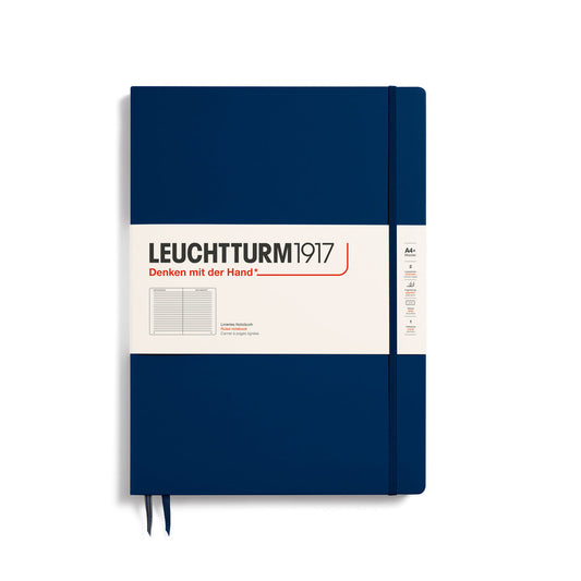 LEUCHTTURM1917 RULED NOTEBOOK MASTER SLIM A4+ (123 Pages)-NAVY