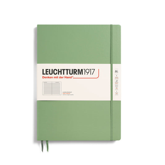 LEUCHTTURM1917 RULED NOTEBOOK  MASTER SLIM A4+ (123 Pages)-SAGE