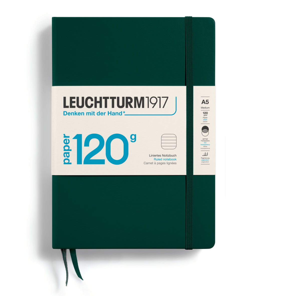 LEUCHTTURM1917 RULED NOTEBOOK EDITION 120 A5(203 Pages)-FOREST GREEN